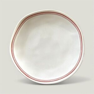 New Hearth & Hand Stoneware Salad Plate with Red Border